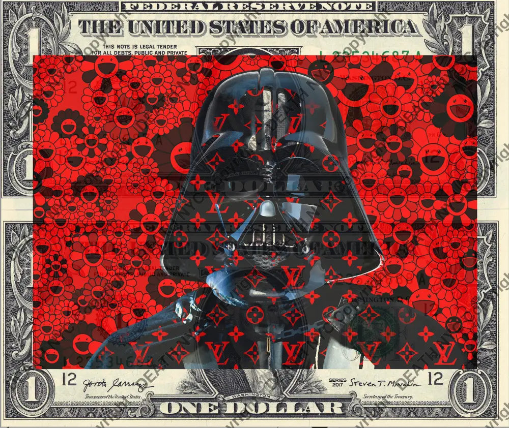Auction DOUBLE USD $1 Original artwork 100721D5 v d r Art Print