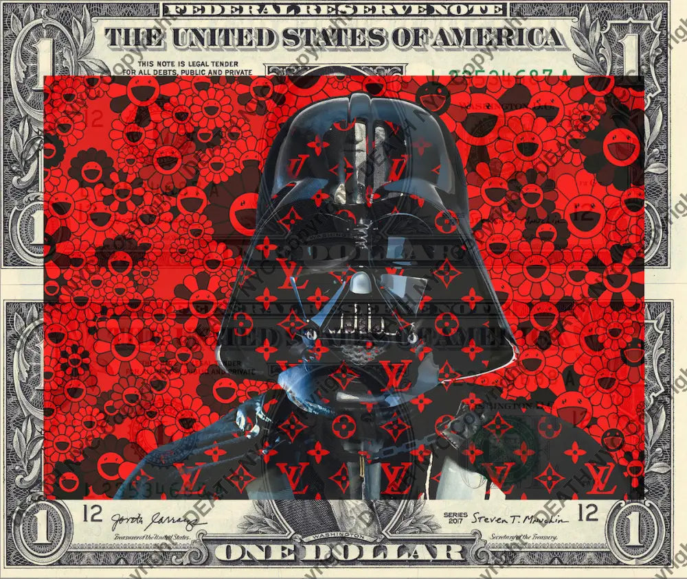 Auction DOUBLE USD $1 Original artwork 100721D5 v d r * - Art Print