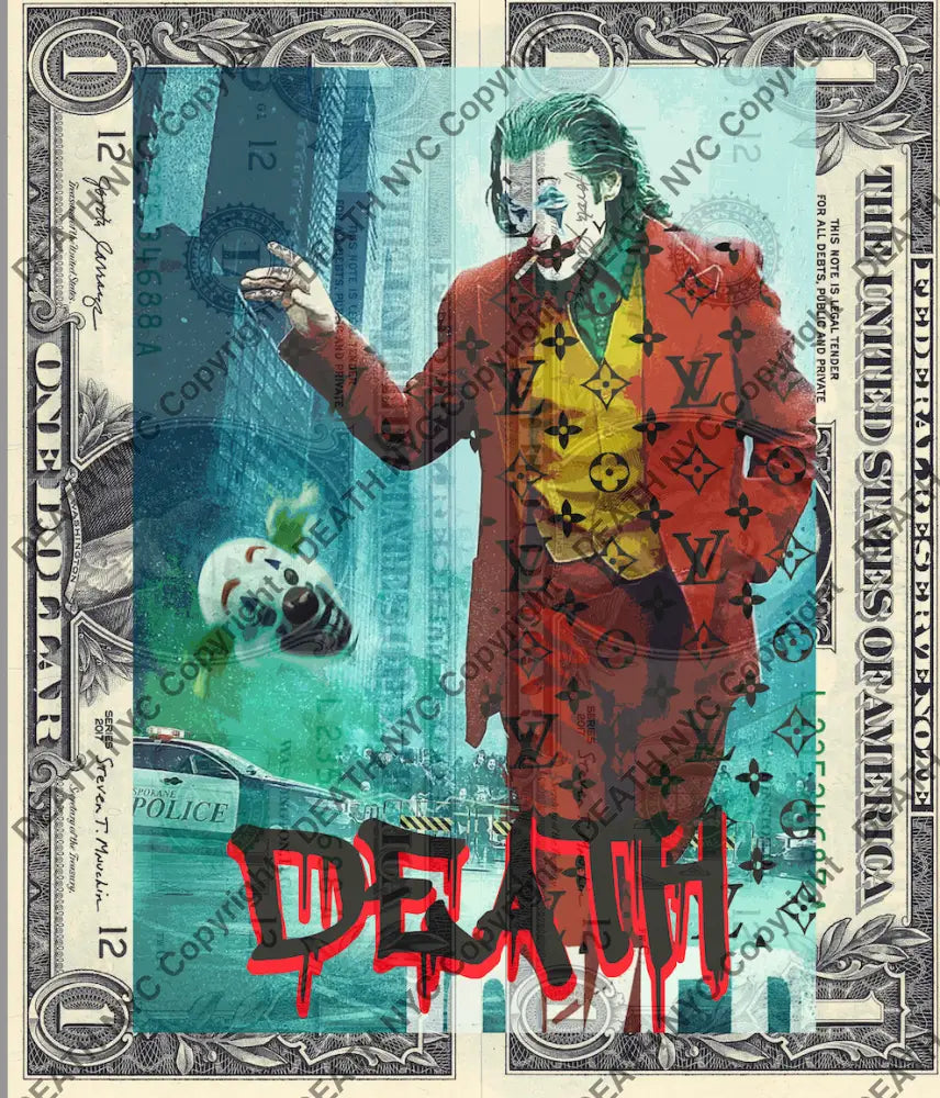 Auction DOUBLE USD $1 Original artwork 110921D9. j k r - Art Print