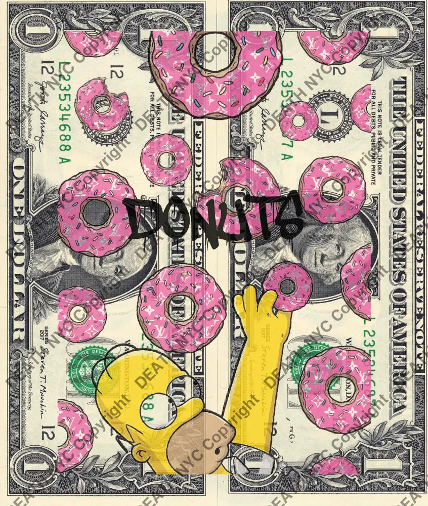 Auction DOUBLE USD $1 Original artwork 111021D6 s mp Art Print