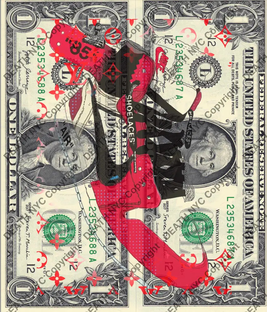 Auction DOUBLE USD $1 Original artwork 111225D16 sneak Art Print