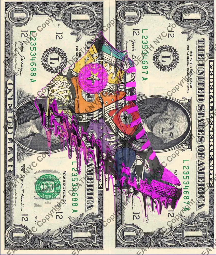 Auction DOUBLE USD $1 Original artwork 111225D4 conv Art Print