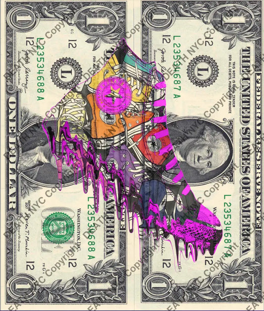 Auction DOUBLE USD $1 Original artwork 111225D4 conv Art Print