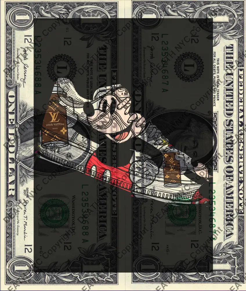 Auction DOUBLE USD $1 Original artwork 111225D7 sneak Art Print