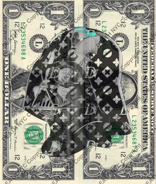 Auction DOUBLE USD $1 Original artwork 120821D1 v d r - Art Print