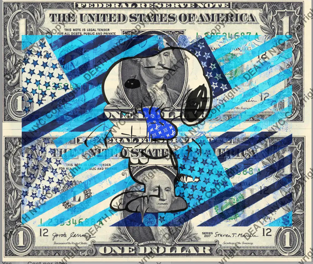 Auction DOUBLE USD $1 Original artwork 120823D18 silly Art Print