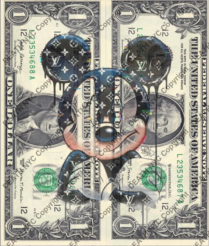 Auction DOUBLE USD $1 Original artwork 121125D1 mouse Art Print