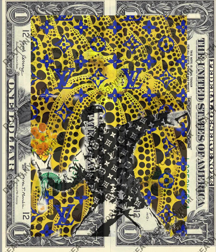 Auction DOUBLE USD $1 Original artwork 130326D13 bank Art Print