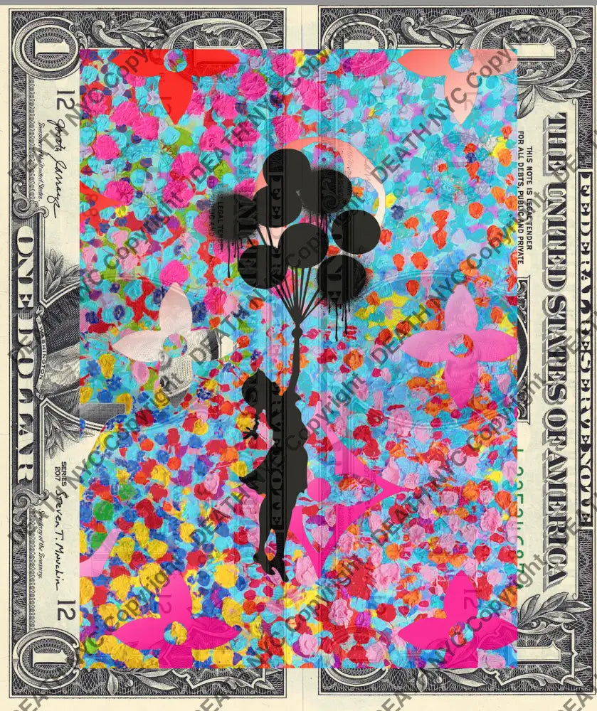 Auction DOUBLE USD $1 Original artwork 140921D1 Bank Art Print