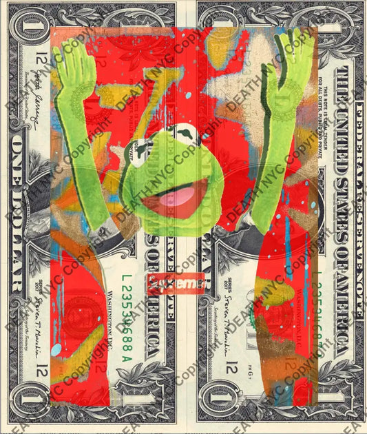 Auction DOUBLE USD $1 Original artwork 150126D13 ker mit Art Print