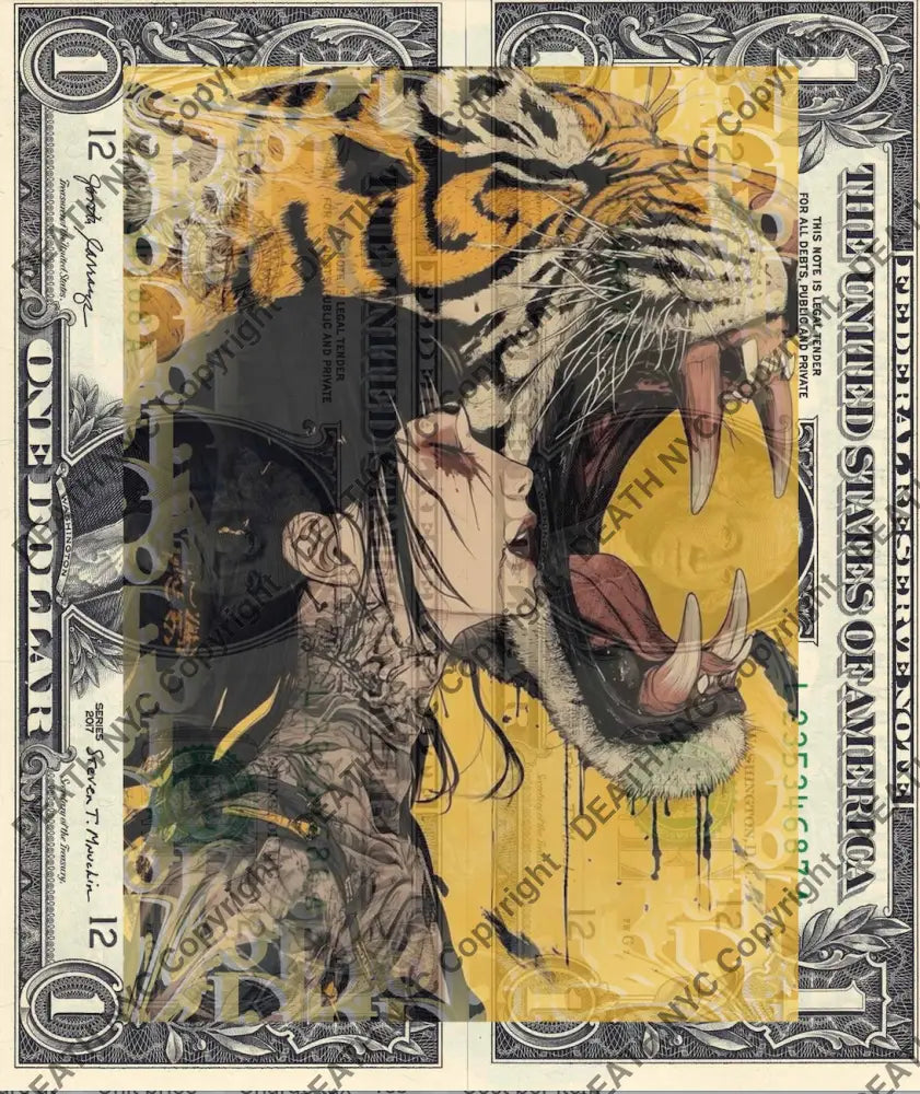 Auction DOUBLE USD $1 Original artwork 150126D14 Art Print