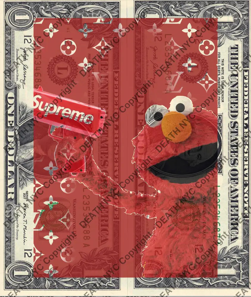 Auction DOUBLE USD $1 Original artwork 150126D7 sesama Art Print
