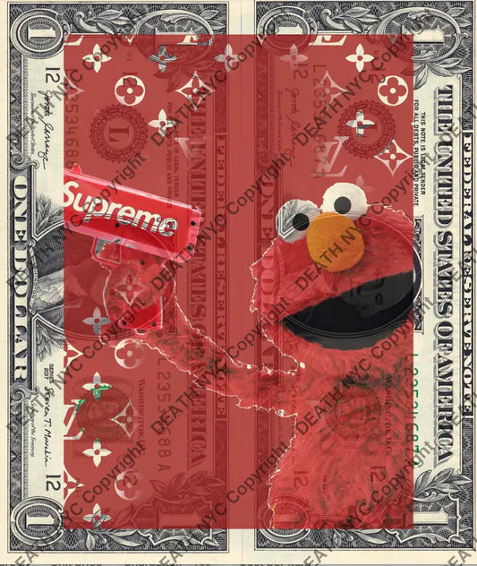 Auction DOUBLE USD $1 Original artwork 150126D7 sesama Art Print