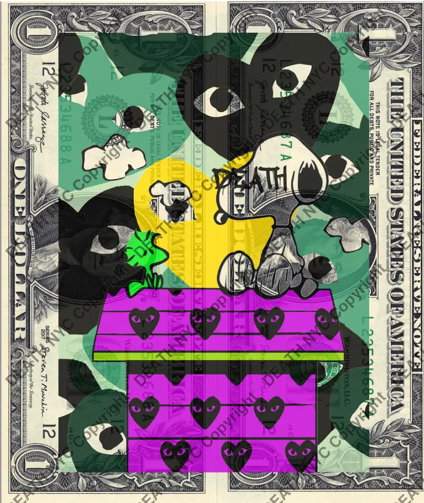 Auction DOUBLE USD $1 Original artwork 160921D16 silly Art Print