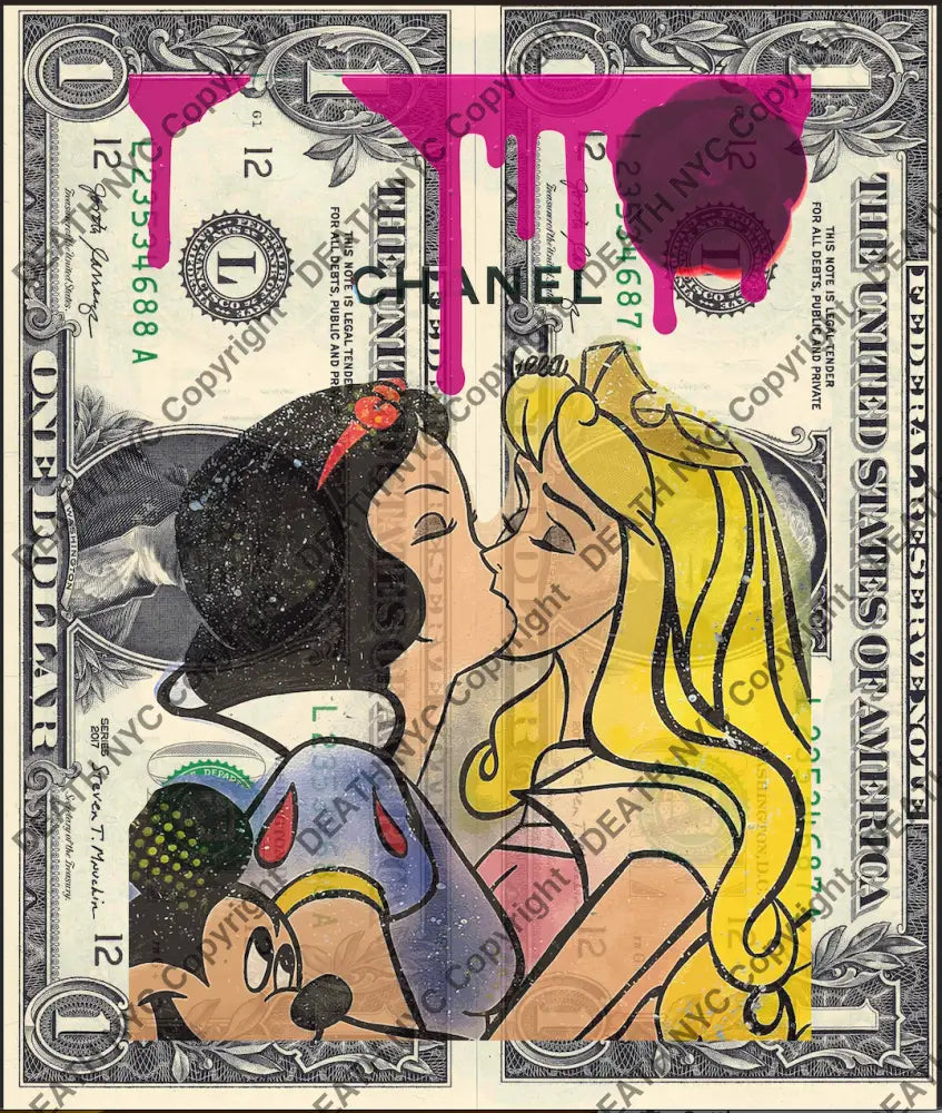 Auction DOUBLE USD $1 Original artwork 161125D8 kiss Art Print