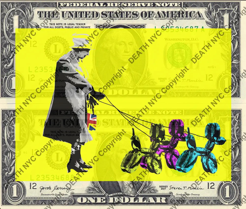 Auction DOUBLE USD $1 Original artwork 161221D14 queen Art Print