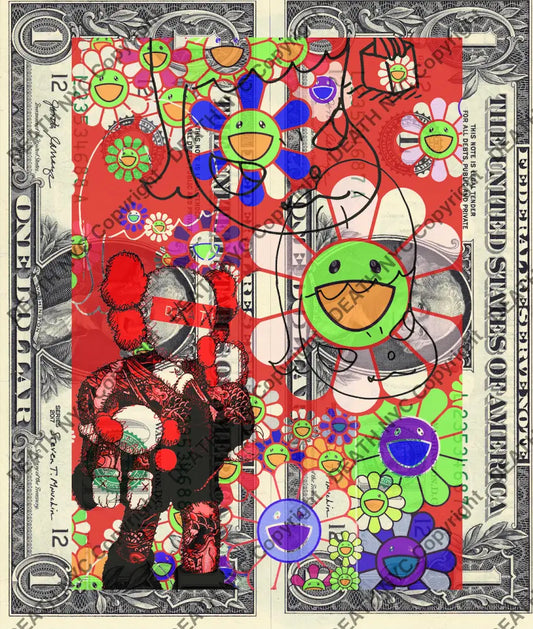 Auction DOUBLE USD $1 Original artwork 161225D12 x Art Print