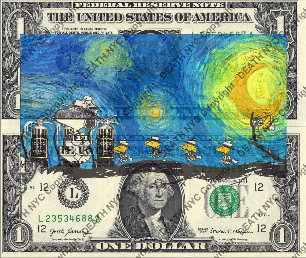 Auction DOUBLE USD $1 Original artwork 161225D4 silly Art Print
