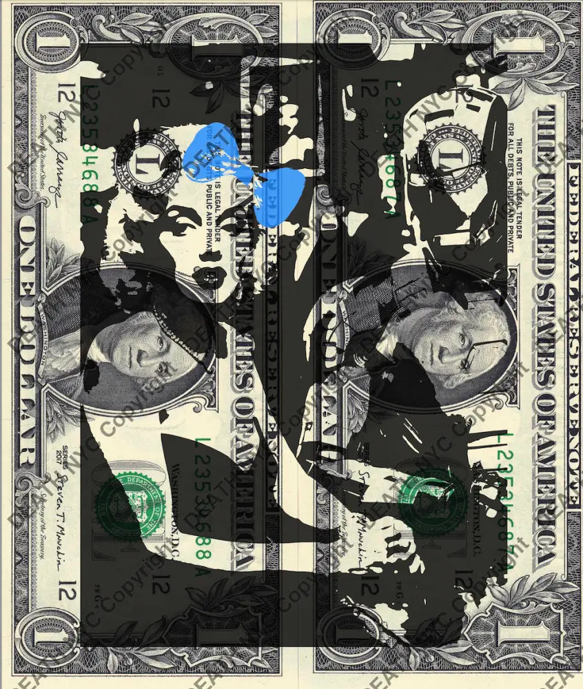 Auction DOUBLE USD $1 Original artwork 161225D7 monr Art Print