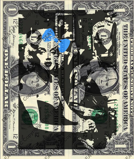 Auction DOUBLE USD $1 Original artwork 161225D7 monr Art Print