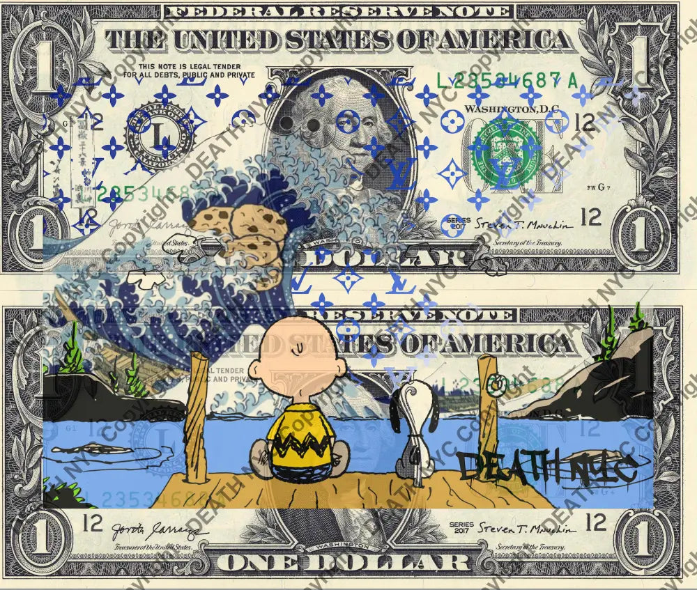 Auction DOUBLE USD $1 Original artwork 170324D23 silly Art Print