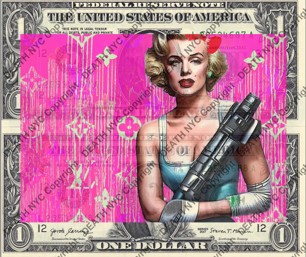 Auction DOUBLE USD $1 Original artwork 170324D8 monr - Art Print