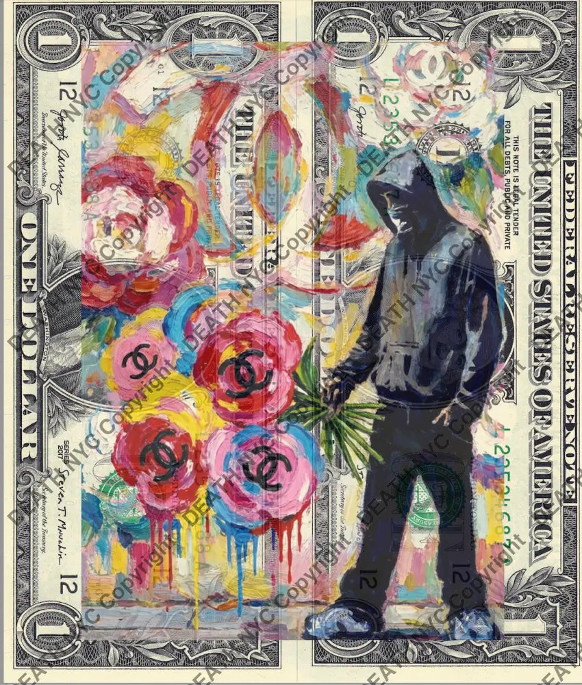 Auction DOUBLE USD $1 Original artwork 170426D16 bank - Art Print