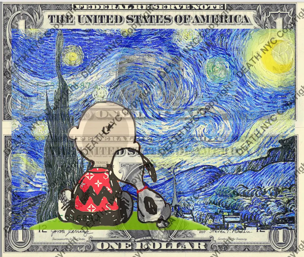 Auction DOUBLE USD $1 Original artwork 170426D19 silly - Art Print