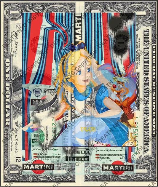 Auction DOUBLE USD $1 Original artwork 180821D17 alice Art Print
