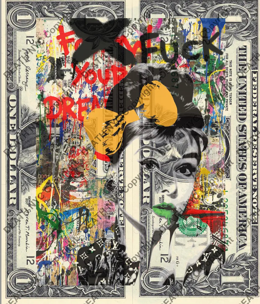 Auction DOUBLE USD $1 Original artwork 180921D7 audrey Art Print