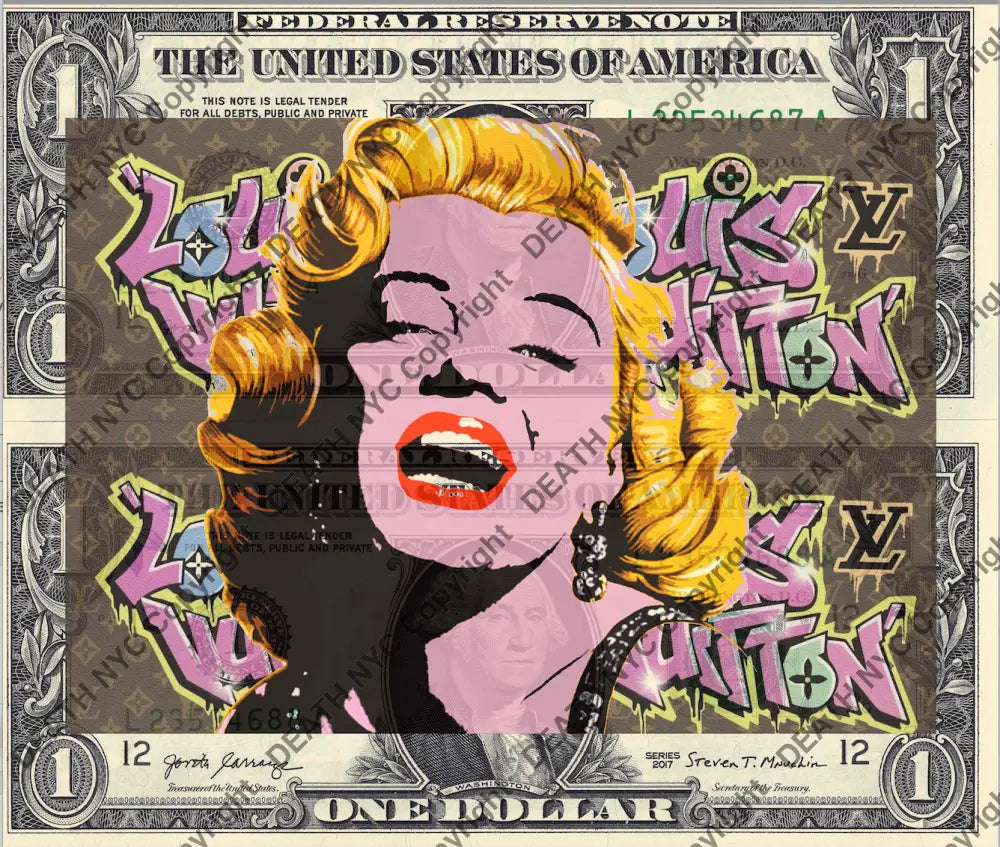 Auction DOUBLE USD $1 Original artwork 181124$18 monr - Art Print
