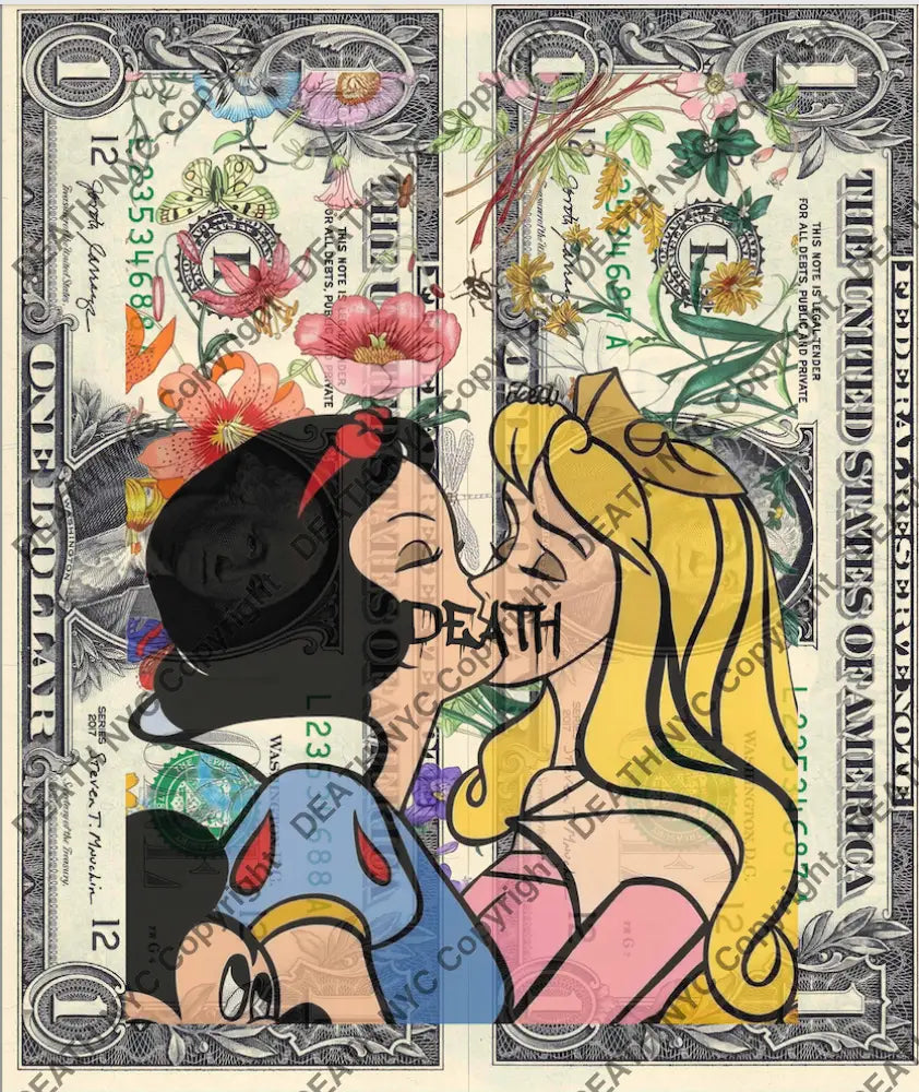 Auction DOUBLE USD $1 Original artwork 190326D5 kiss Art Print