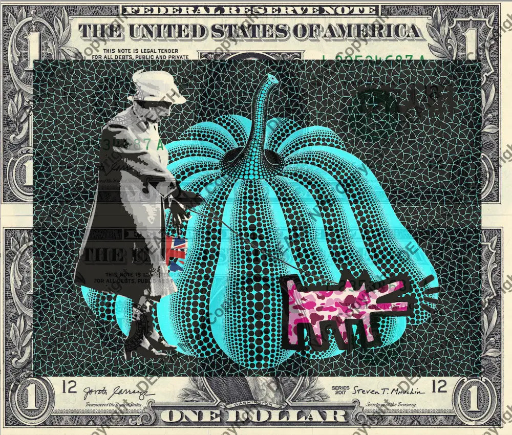 Auction DOUBLE USD $1 Original artwork 190523D11 queen - Art Print
