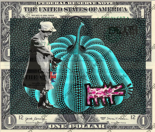 Auction DOUBLE USD $1 Original artwork 190523D11 queen - Art Print
