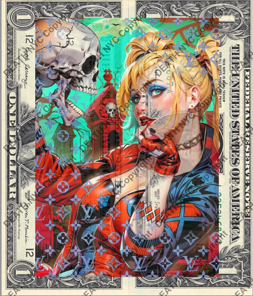 Auction DOUBLE USD $1 Original artwork 200926D17 quin - Art Print