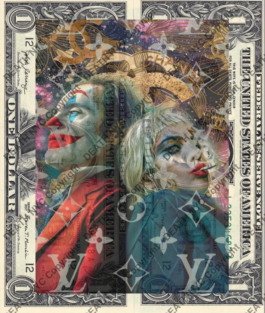 Auction DOUBLE USD $1 Original artwork 210226D8 j k r Art Print