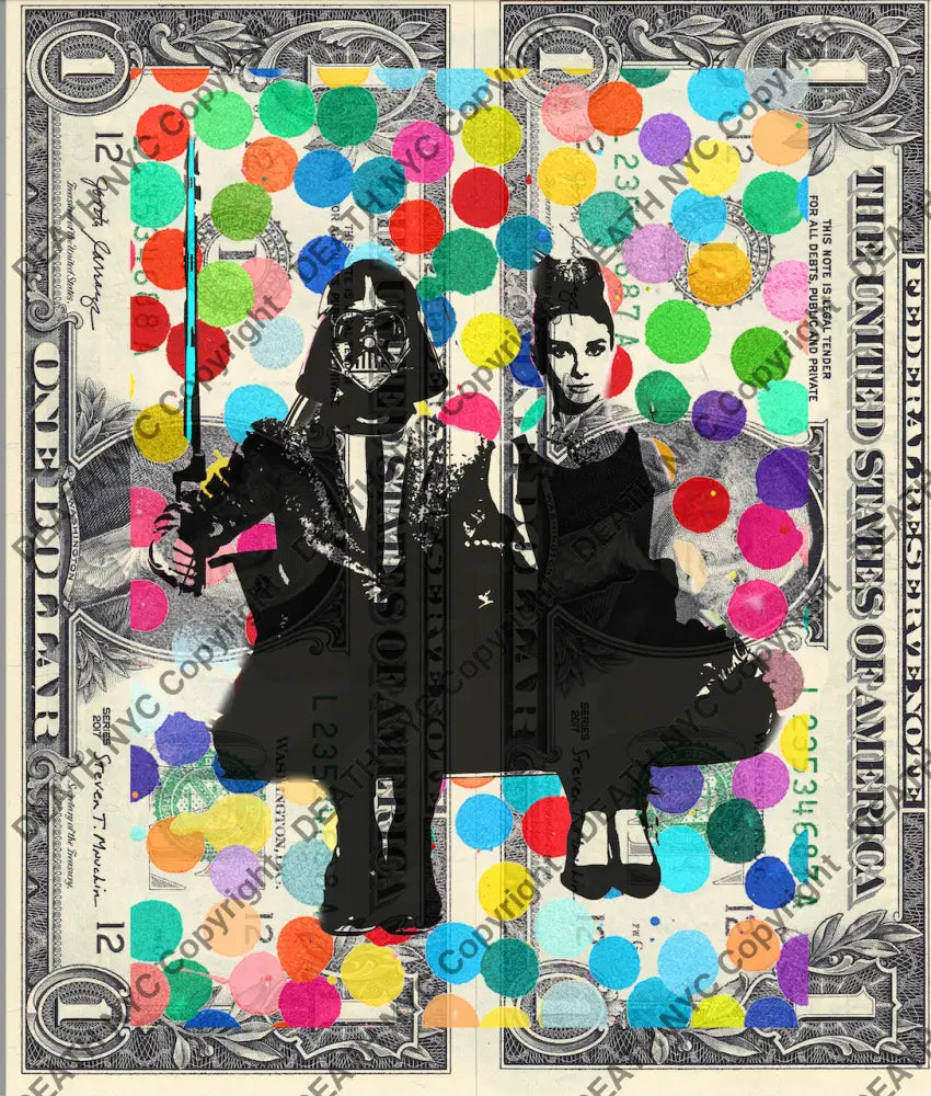 Auction DOUBLE USD $1 Original artwork 211021D5 v d r - Art Print