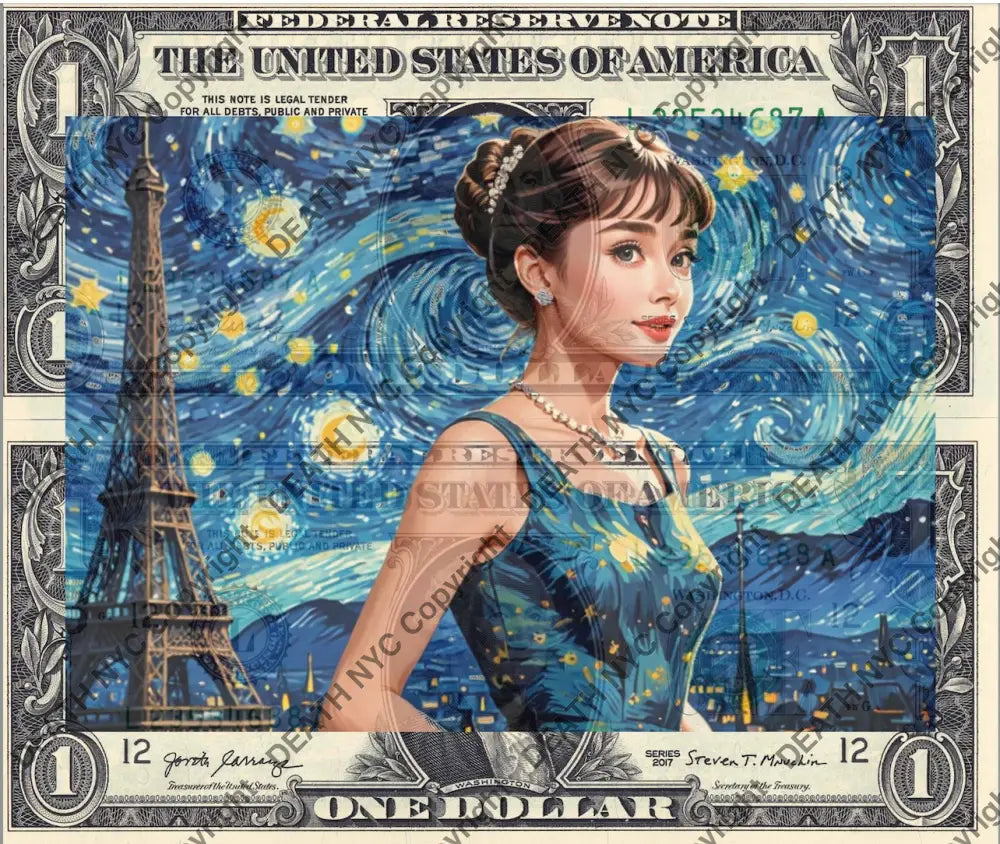 Auction DOUBLE USD $1 Original artwork 211225D7 audrey Art Print