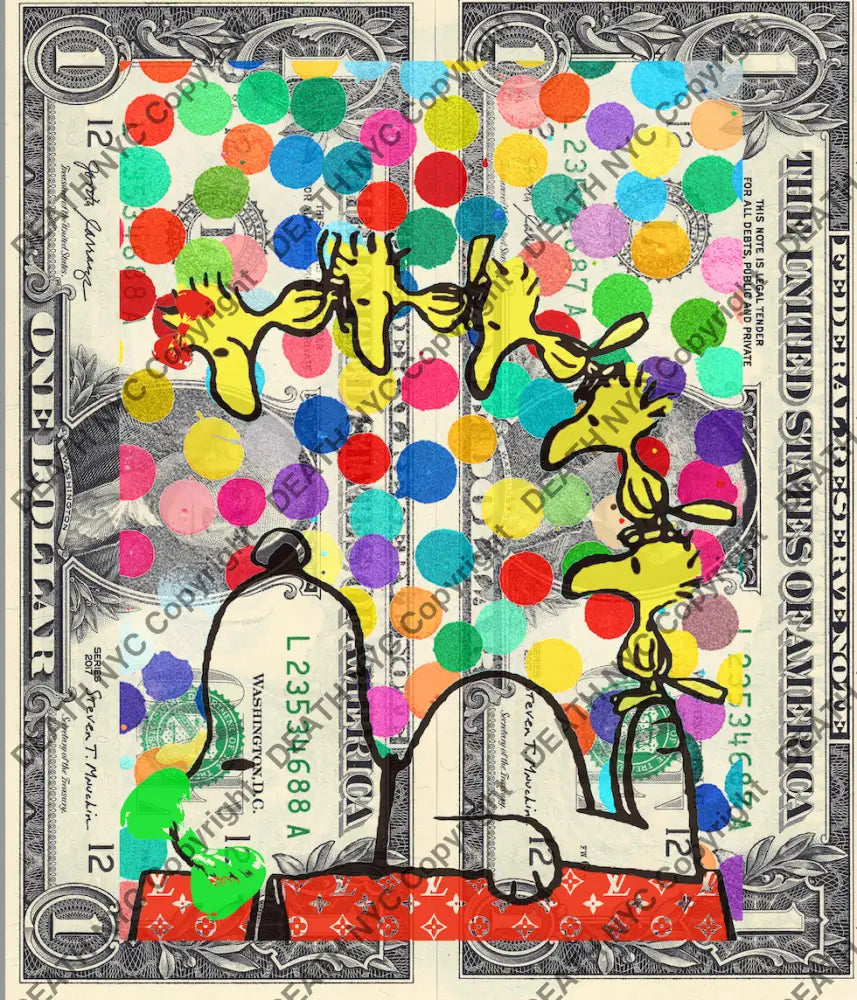 Auction DOUBLE USD $1 Original artwork 221021D7 silly Art Print