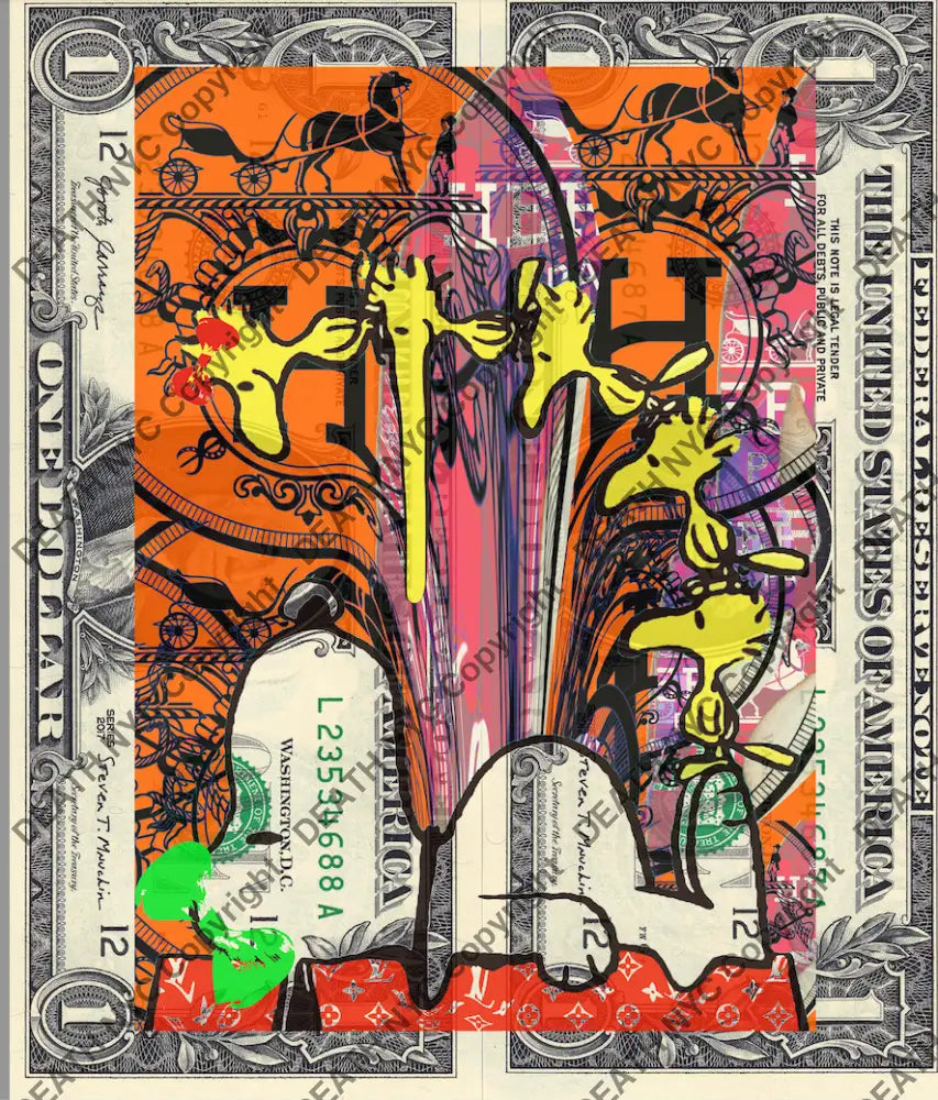 Auction DOUBLE USD $1 Original artwork 221121D32 silly Art Print