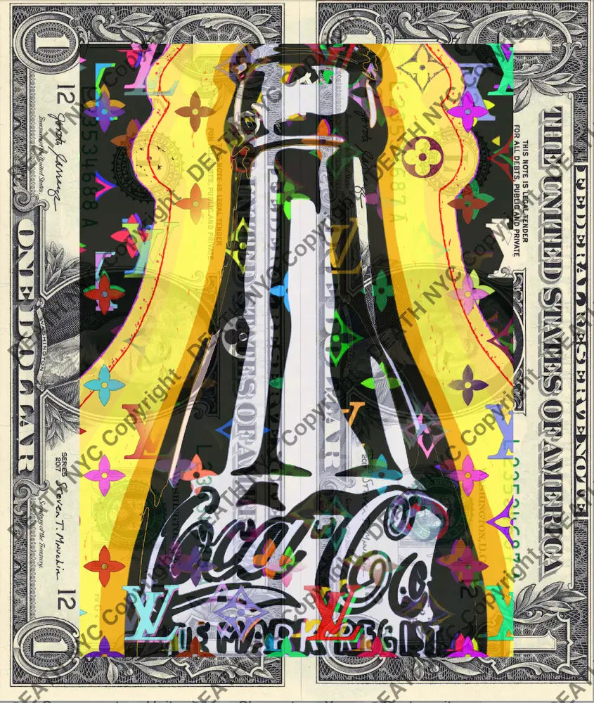 Auction DOUBLE USD $1 Original artwork 221124D10 cok Art Print