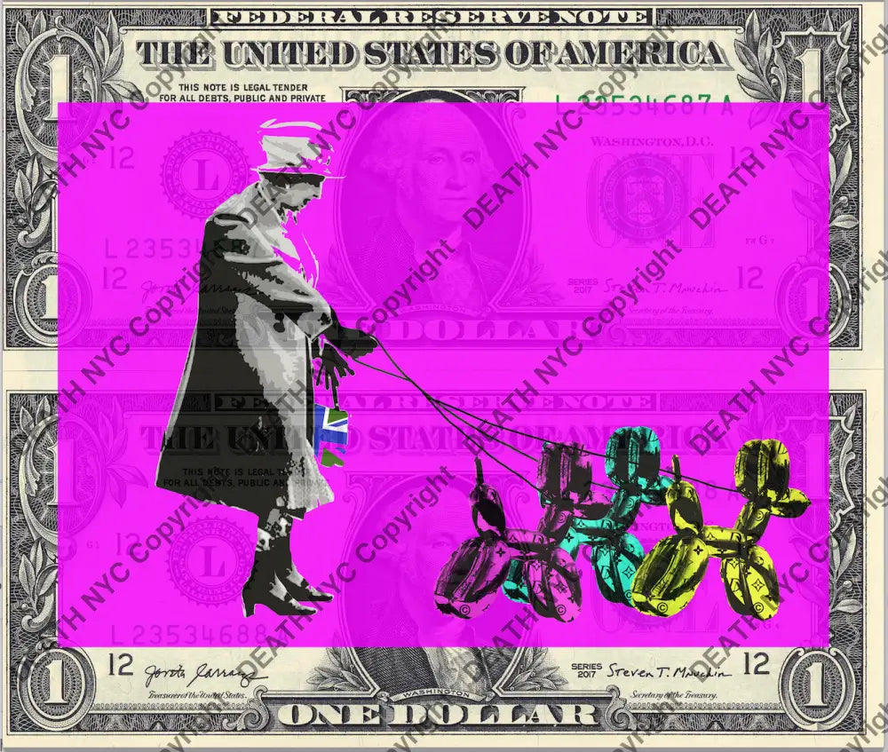 Auction DOUBLE USD $1 Original artwork 221221D14 queen - Art Print