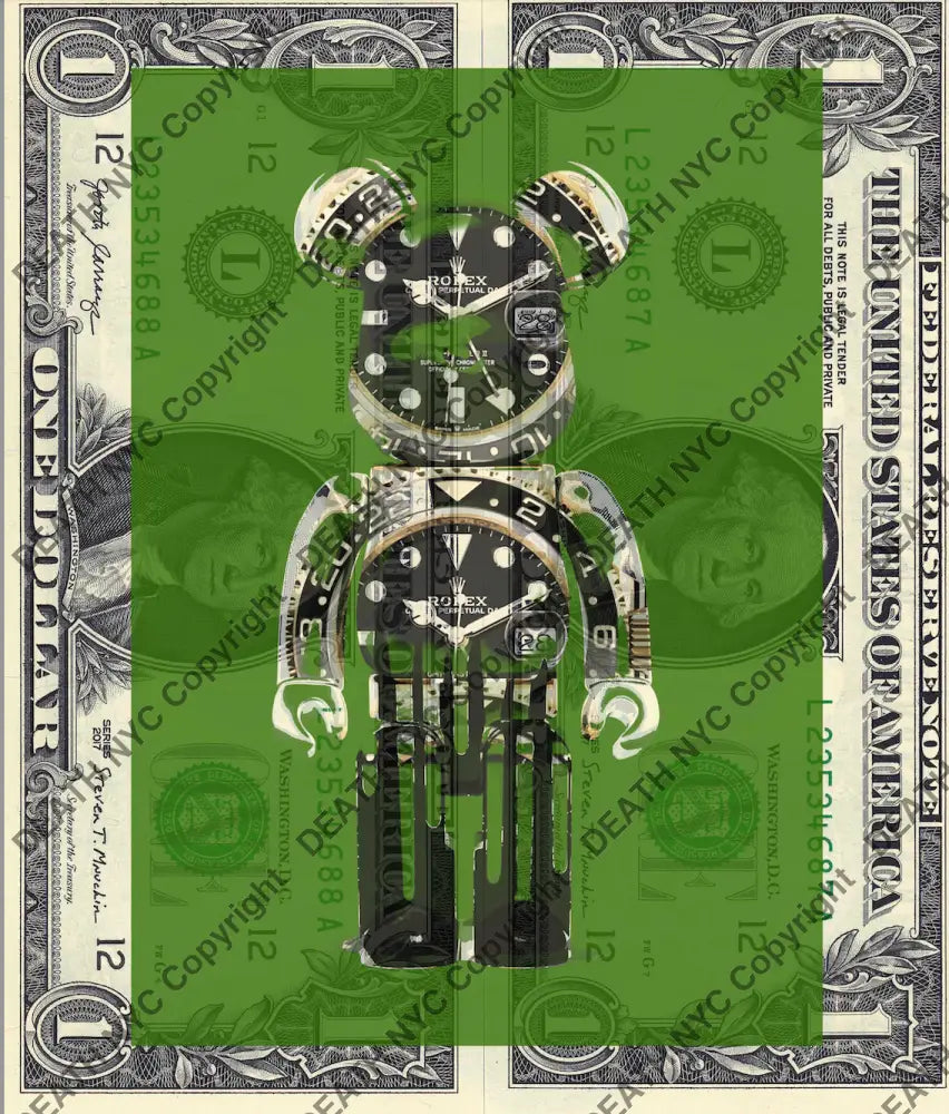 Auction DOUBLE USD $1 Original artwork 241125D5 bear Art Print