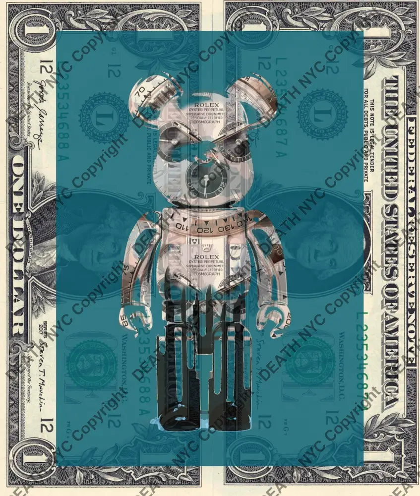 Auction DOUBLE USD $1 Original artwork 241125D6 bear Art Print