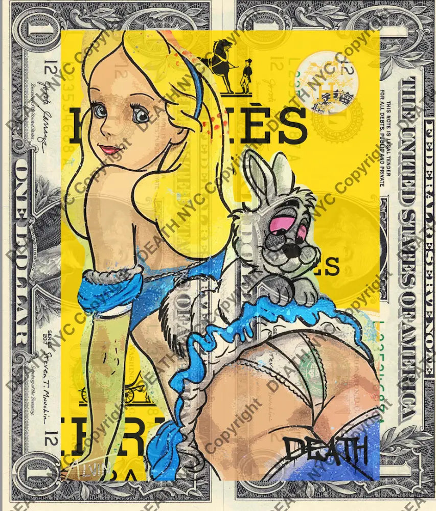 Auction DOUBLE USD $1 Original artwork 250523D5 alice Art Print
