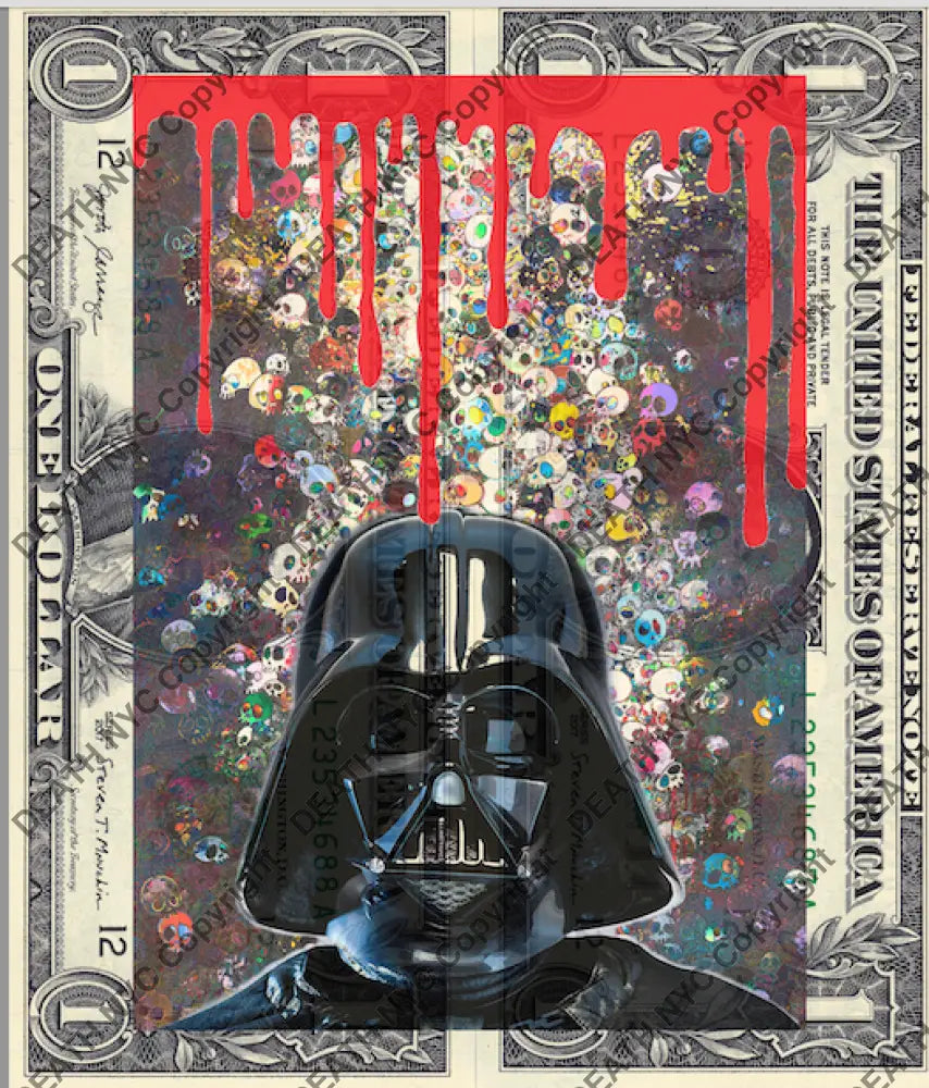 Auction DOUBLE USD $1 Original artwork 270921D6 v d r - Art Print