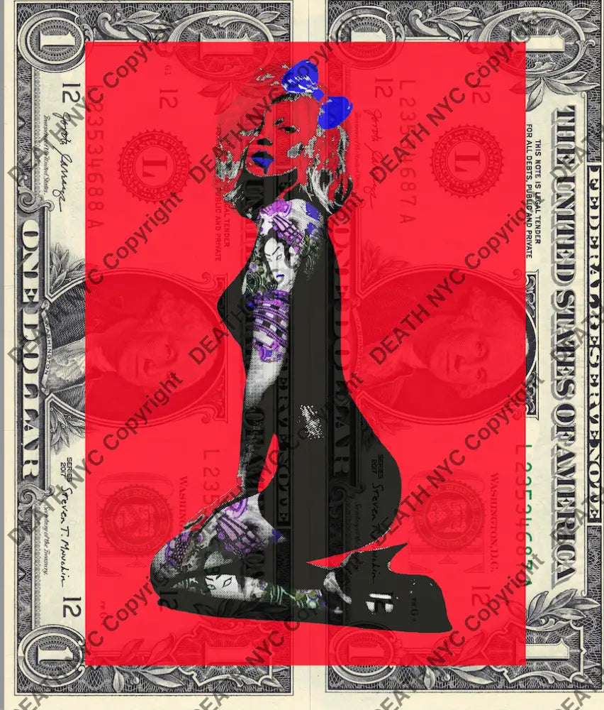 Auction DOUBLE USD $1 Original artwork 281121D3 kate - Art Print