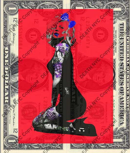 Auction DOUBLE USD $1 Original artwork 281121D3 kate - Art Print