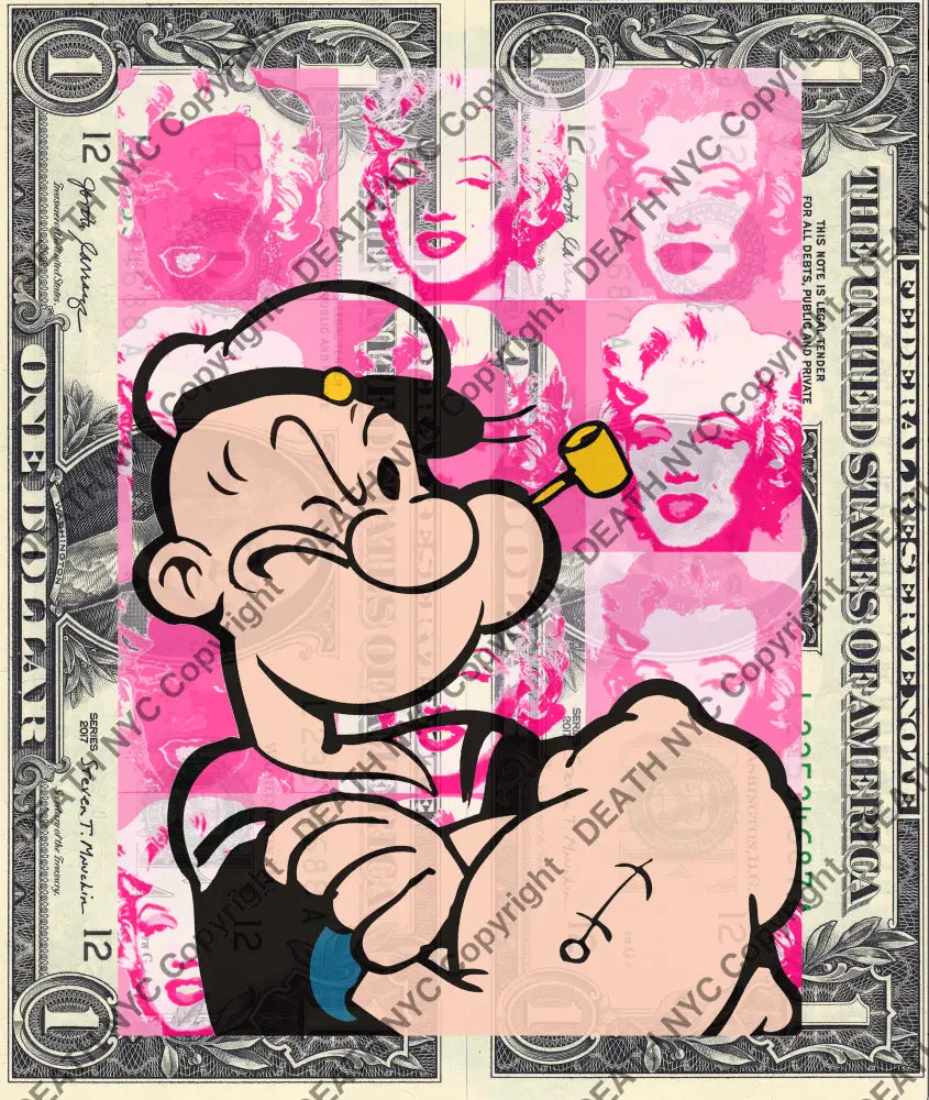 Auction DOUBLE USD $1 Original artwork 300621D12 pop Art Print