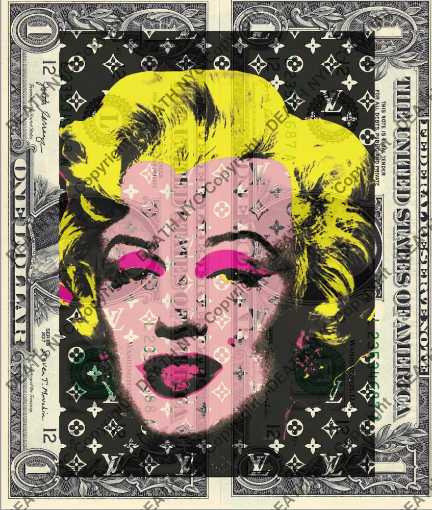 Auction DOUBLE USD $1 Original artwork 300921D8 monr - Art Print